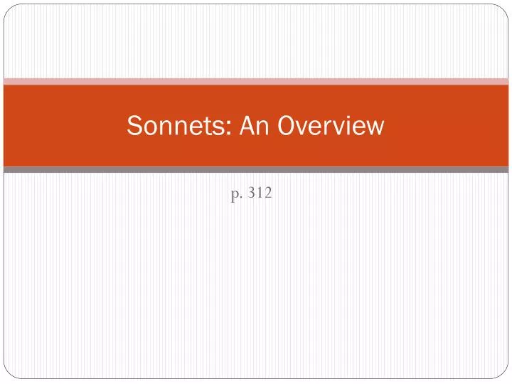sonnets an overview
