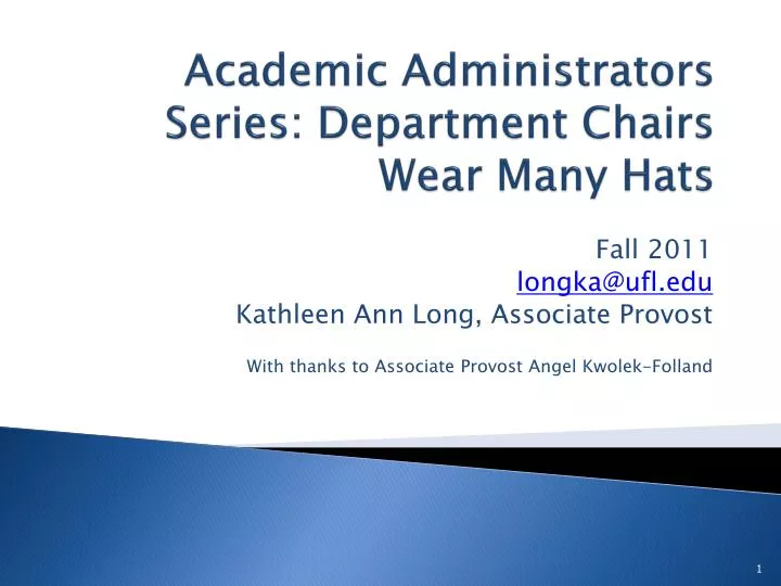 academic administrators series department chairs wear many hats