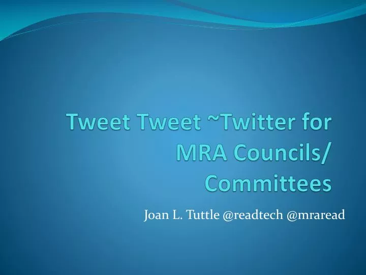 tweet tweet twitter for mra councils committees