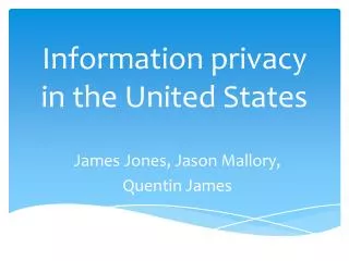 Information privacy in the United States