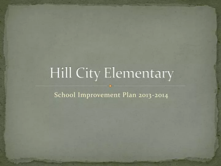 hill city elementary