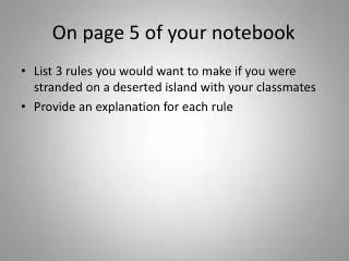 On page 5 of your notebook