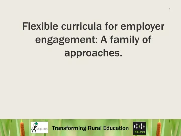 flexible curricula for employer engagement a family of approaches