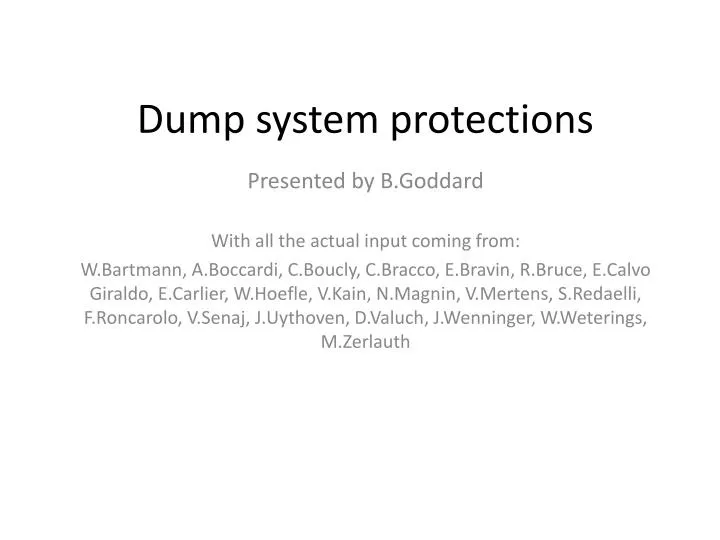 dump system protections