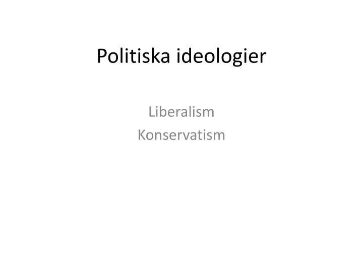 politiska ideologier