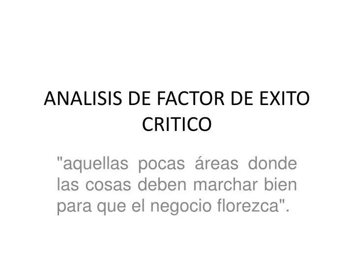 analisis de factor de exito critico