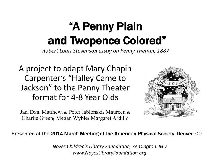 a penny plain and twopence colored robert louis stevenson essay on penny theater 1887