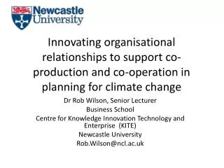 Dr Rob Wilson, Senior Lecturer Business School