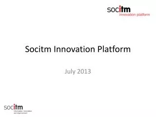 Socitm Innovation Platform