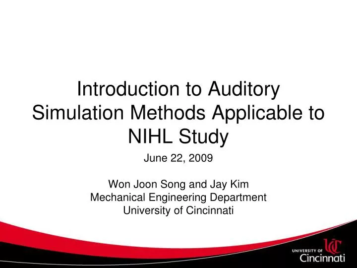 introduction to auditory simulation methods applicable to nihl study