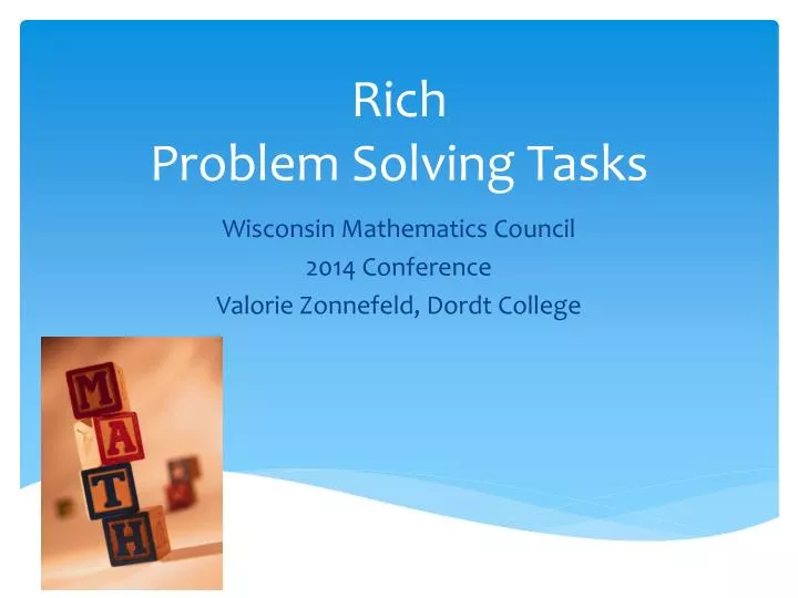 rich problem solving tasks