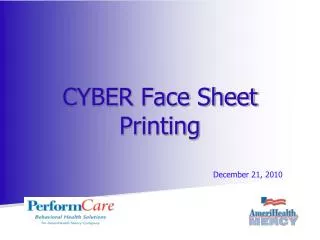 CYBER Face Sheet Printing
