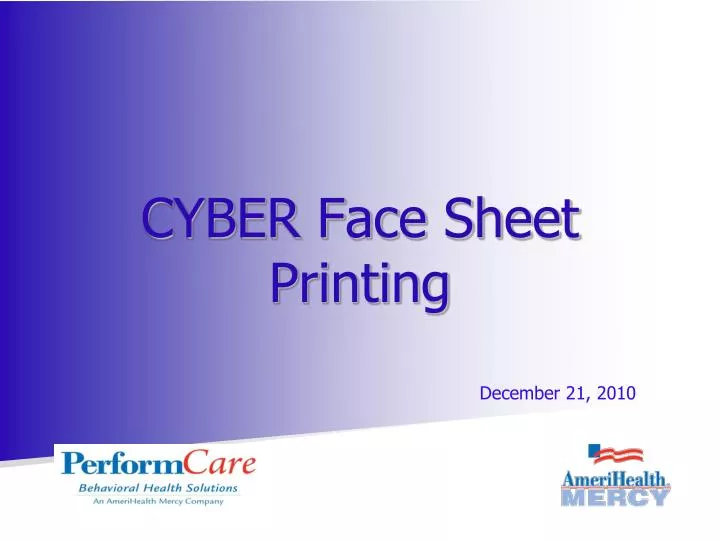 cyber face sheet printing
