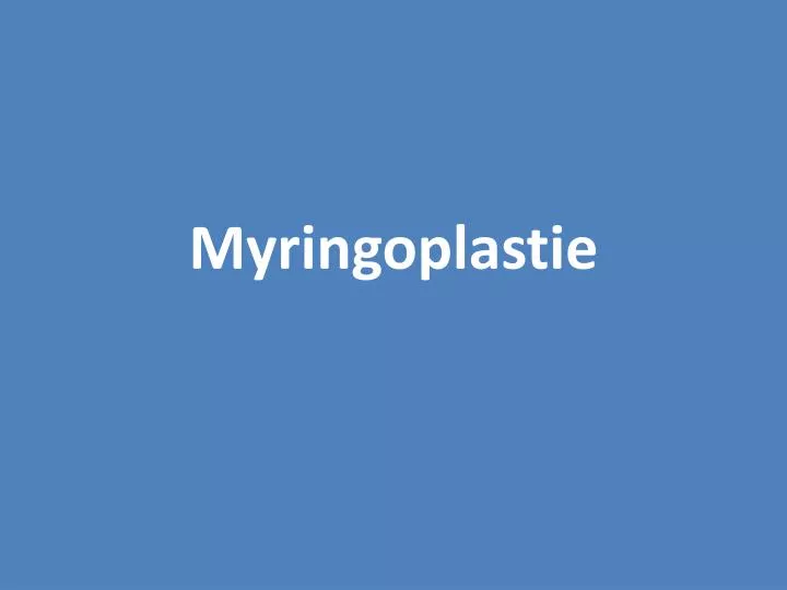 myringoplastie