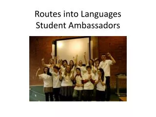 Routes into Languages Student Ambassadors