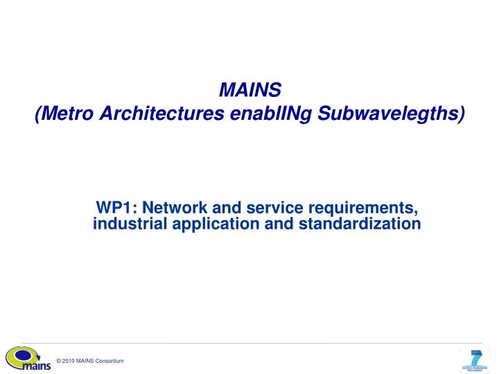 mains metro architectures enabling subwavelegths