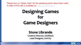Designing Games for Game Designers
