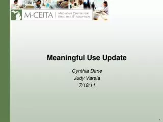 Meaningful Use Update