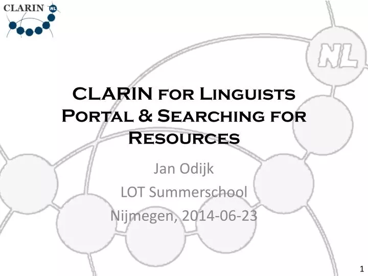 clarin for linguists portal searching for resources