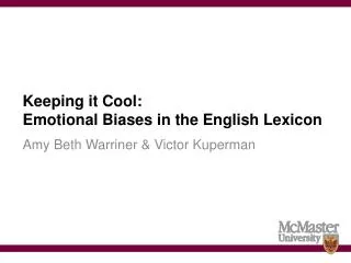 Keeping it Cool: Emotional Biases in the English Lexicon