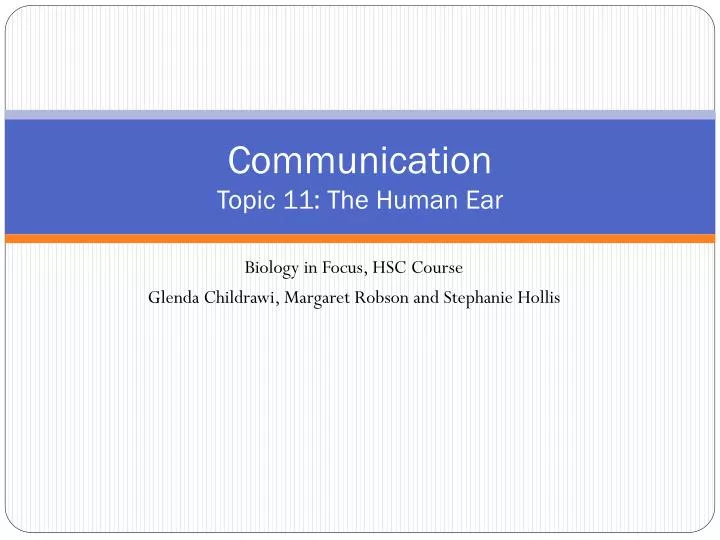 communication topic 11 the human ear