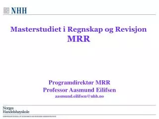 masterstudiet i regnskap og revisjon mrr