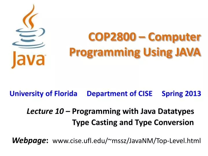 cop2800 computer programming using java