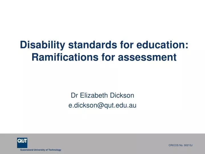 disability standards for education ramifications for assessment