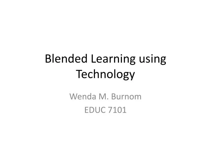 blended learning using technology