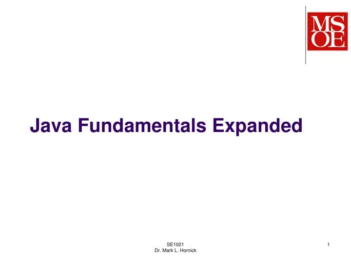 java fundamentals expanded