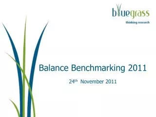 Balance Benchmarking 2011 24 th November 2011