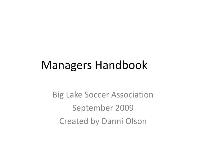 managers handbook