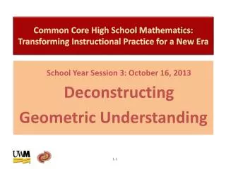 Common Core High School Mathematics: Transforming Instructional Practice for a New Era