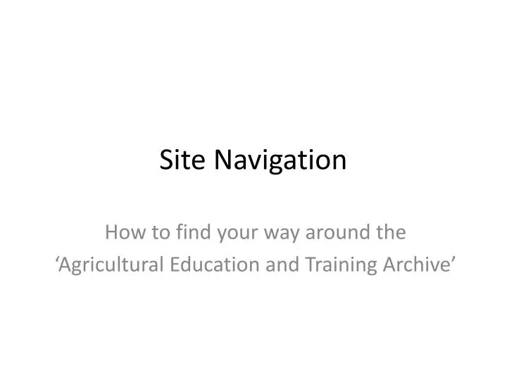 site navigation