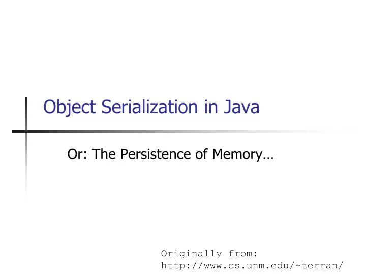 object serialization in java