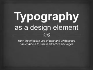 Typography as a design element