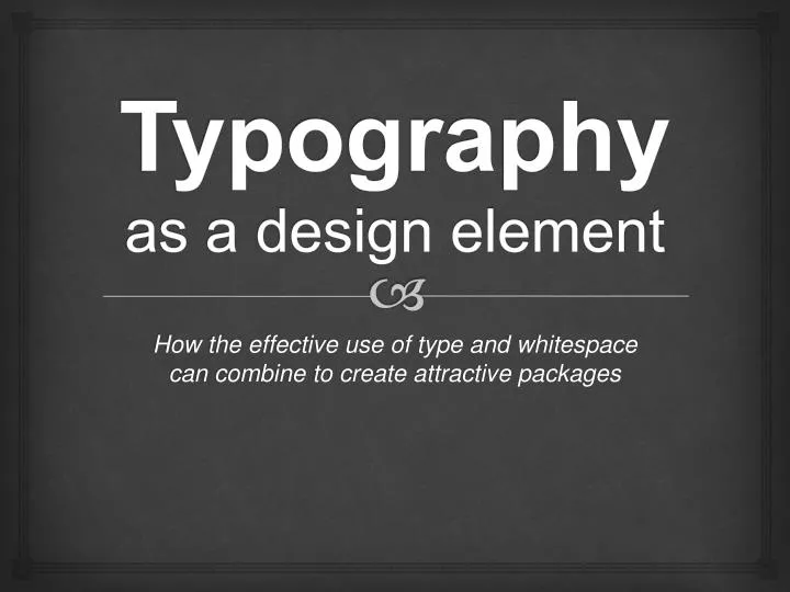 typography as a design element