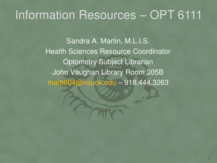 information resources opt 6111