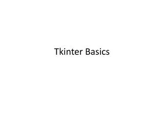 Tkinter Basics