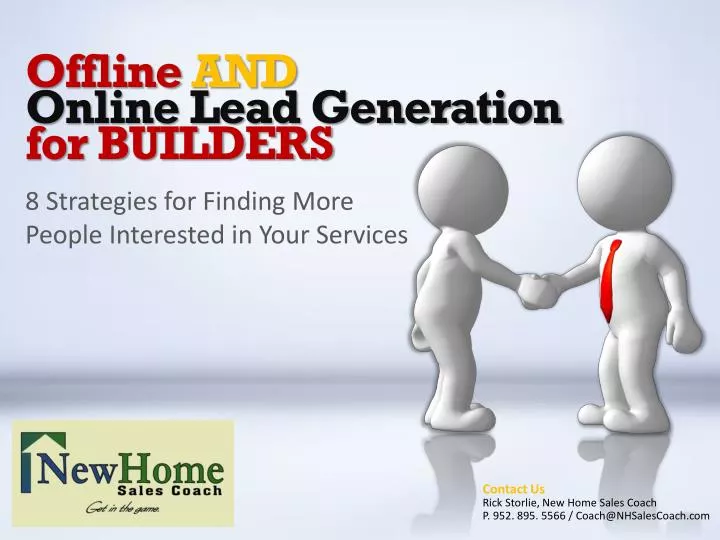 offline and online lead generation for builders