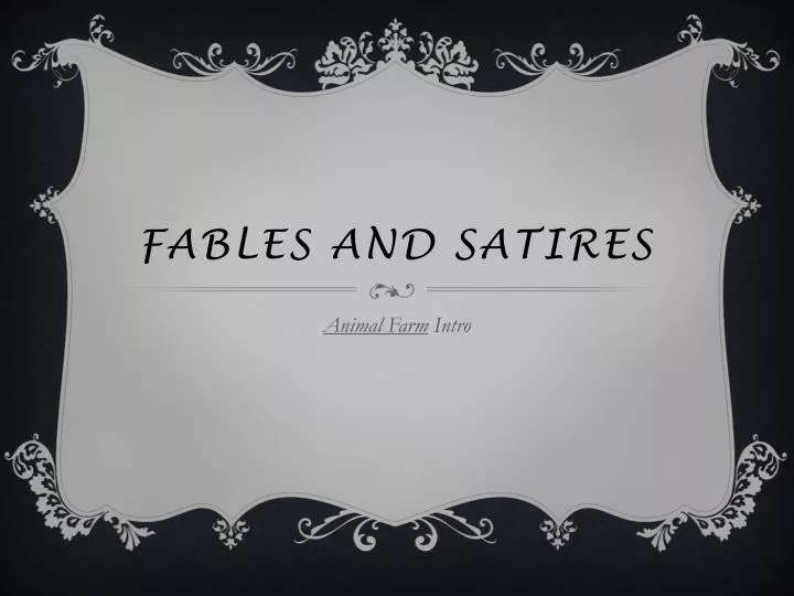fables and satires