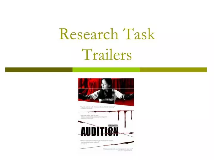 research task trailers