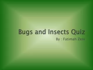 Bugs and Insects Quiz