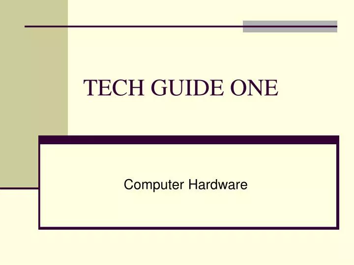 tech guide one