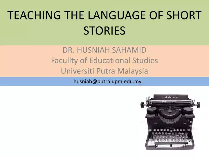 teaching the language of short stories