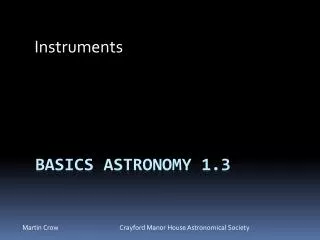 Basics Astronomy 1.3