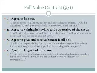 Full Value Contract (9/1)