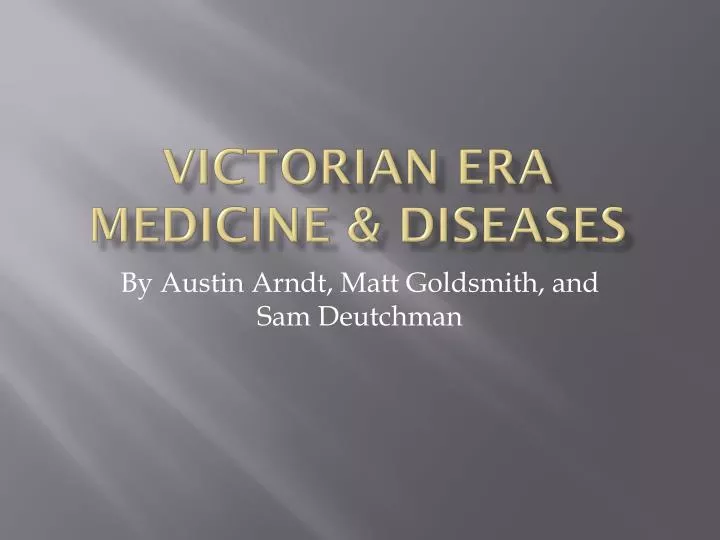 victorian era medicine diseases