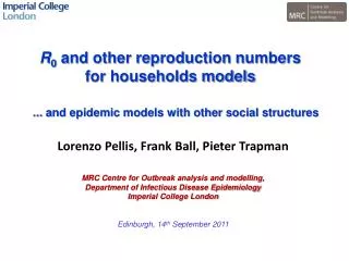 R 0 and other reproduction numbers for households models