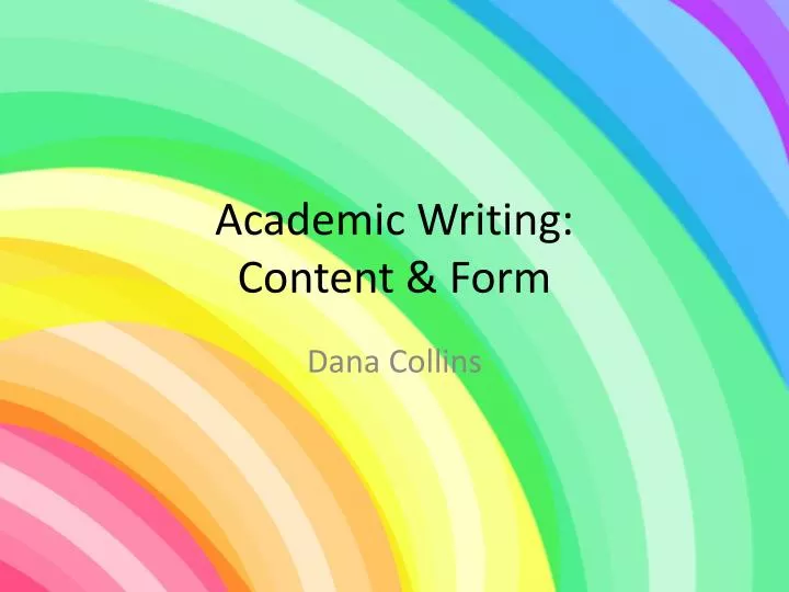 academic writing content form